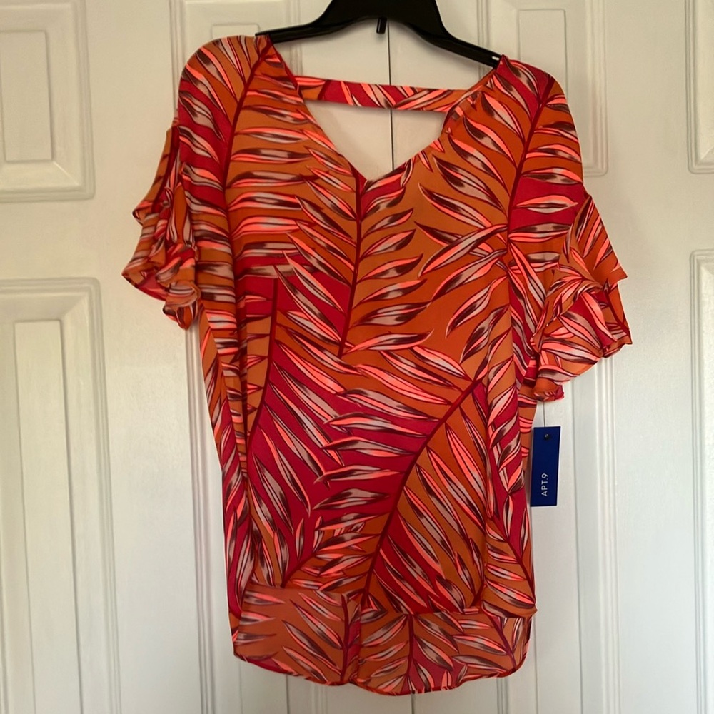 Apt. 9 Vibrant Red and Orange Top